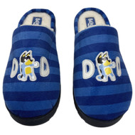 Mens Blue Striped Bluey Dad Slippers Slip-In Scuffs