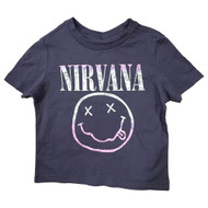 Toddler Girls Blue Nirvana Rock Band Graphic Short Sleeve T-Shirt