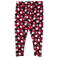 Womens Black, Red & Green Santa Christmas Holiday Leggings Pants
