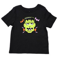 Infant & Toddler Boys Black Frankenstein Halloween Short Sleeve Tee T-Shirt