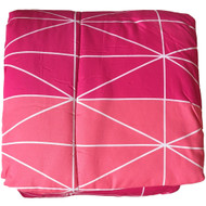 Hot Pink Ombre Geo Twin XL 5 pc Bed in a Bag Pink Set with Reversible Comforter