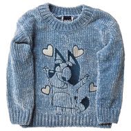 Infant & Toddler Girls Blue Chenille Bluey And Hearts Sweatshirt