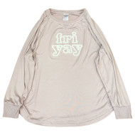 Womens Soft Pink Funny Friday Friyay Pajama Sleep Top 3X