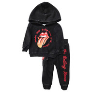 Infant Boys Black Rolling Stones Sweat Suit Outfit Pants & Sweatshirt Set
