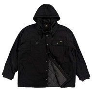 Brahma Mens Black Quilted Interior Hooded Canvas Shirt Jacket 2XL