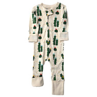 Infant Boys Beige Cactus Snug Fit Front Zipper Sleeper Pajamas