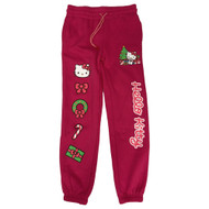 Womens Pink Hello Kitty Holiday Joggers Sweat Pants Sweats
