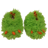 Infant Boys & Girls Fuzzy Plush Green Monster Claw Slippers