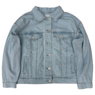 Womens Blu Denim Button Front Jean Jacket Light Wash