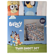 Bluey Kids Twin Microfiber Sheet Set, Bluey & Bingo Christmas Bed Sheets
