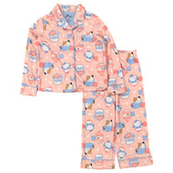 Girls Pink Flannel Squishmallows Cozy Pajamas Sleep Set