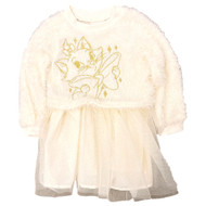 Aristocrats Infant & Toddler Girls Long Sleeve Ivory Tulle Sweater Dress