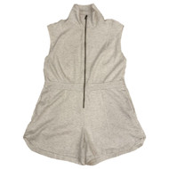 Avia Womens Off White Sleeveless Scuba Romper Athletic Shorts Outfit