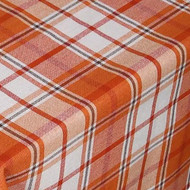 Celebrate Fall Orange Autumn Harvest Plaid Tablecloth, Fabric 60x102 Oblong