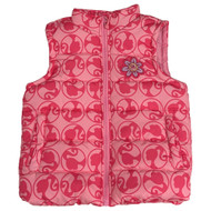 Girls Quilted Pink Zip Front Barbie Vest Jacket