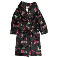 Girls Plush Black Fleece Wicked Robe Hooded House Coat 4