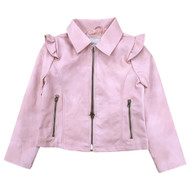 Jessica Simpson Girls Pink Light Weight Faux Leather Jacket Coat