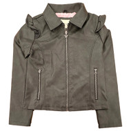 Jessica Simpson Girls Black Light Weight Faux Leather Jacket Coat