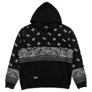 Dogg Supply by Snoop Dogg Mens Black Paisley Popover Hoodie Sweatshirt