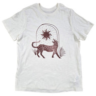 Lee Womens Off-White With Brown Cat And Sun Tee Shirt T-Shirt