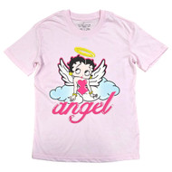 Womens Pink Betty Boop Angel Short Sleeved Tee Shirt T-Shirt
