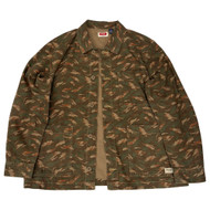 Wrangler Mens Brown Camo Denim Utility Chore Jacket Shirt