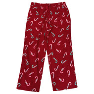 Womens Red Flannel Holiday Sleep Pants Candycane Pajama Bottoms