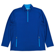 Birdie Bound Mens Blue Golf Tees AOP Long Sleeve Quarter-Zip Golf Pullover