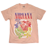 Womens Nirvana Pink Flower Short Sleeve Tee Shirt T-Shirt