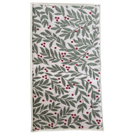 Christmas Mistletoe Botanical Berries Memory Foam Skid-Resist Accent Rug, 20x34