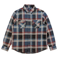 Chaps Mens Stellar Blue Plaid Lakeland Untucked Flannel Shirt