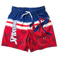 Boys Red & Blue Spiderman Spider-Man Swim Trunks Board Shorts Size 4