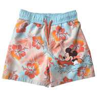 Disney Orange Flower Mickey Mouse Board Shorts Swim Trunks Swim Shorts
