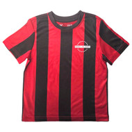 Xersion Boys Red & Black Stripe Hustle Themed Athletic T-Shirt Tee Shirt