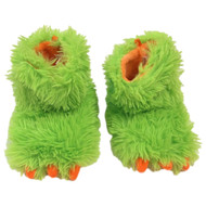 Toddler Boys & Girls Fuzzy Plush Green Monster Claw Boot Slippers Size 9-10