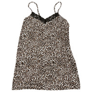 Womens Brown Leopard Print Chemise Nighty Nightgown Night Gown 3X