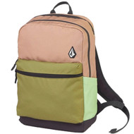 Volcom School Backpack 18" Brown & Green Backpack with Padded Compartment