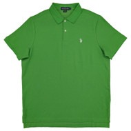 U.S. Polo Assn. Mens Green Lawn Performance Pique Polo Shirt