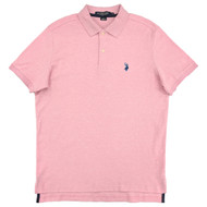 U.S. Polo Assn. Mens Pink Short Sleeve Interlock Polo Shirt