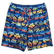 Ocean Gear Boys Blue Hawaiian Print Shorts Swim Trunks Boardshorts XL 14-16