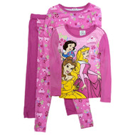 Disney Princess Toddler Girls 4pc Pink Knit Pajamas Sleep Set