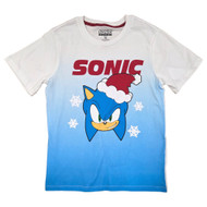 Sonic the Hedgehog Boys White Short Sleeve Christmas Shirt T-Shirt Medium 8