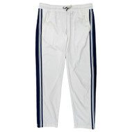 Athletic Works Mens Winter White & Navy Blue Tricot Track Pants