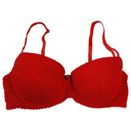 Parade Womens Red Lace Padded Push-Up Bra