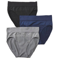Warners Womens 3pc Dig-Free Seamless Stretch Hipster Panty Set Blue