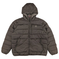 Reebok Mens Chocolate Brown Heavyweight Hooded Fleece Puffer Jacket
