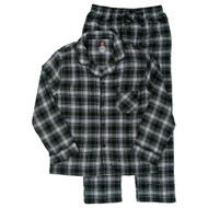 Hanes Mens 2-Piece Green Plaid Flannel Pajama Set