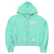 Girls Wicked Light Green Zip Up Hoodie Hooded Sweatshirt M (8-10)