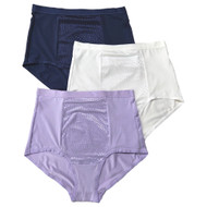 Warners Womens 3pc Tummy Smoothing Microfiber Brief Panty Set Blue