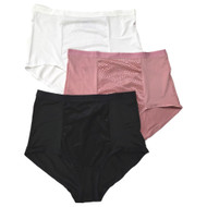 Warners Womens 3pc Tummy Smoothing Microfiber Brief Panty Set Black